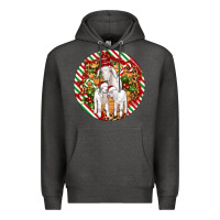 Charcoal Heather christmas goat family ornament Premium Hoodie - Artiststas