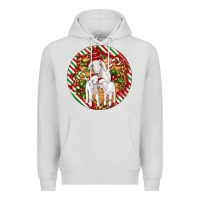 Dove Grey christmas goat family ornament Premium Hoodie - Artiststas
