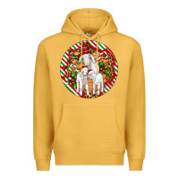 Mustard christmas goat family ornament Premium Hoodie - Artiststas