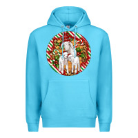 Ocean Blue christmas goat family ornament Premium Hoodie - Artiststas