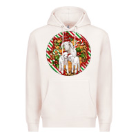 Pale Pink christmas goat family ornament Premium Hoodie - Artiststas