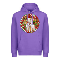 Purple christmas goat family ornament Premium Hoodie - Artiststas