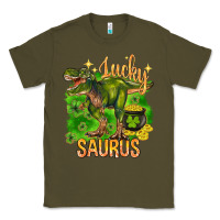 Army Green St. Patrick's day lucky Saurus Classic Tee - HowdyJamesFarm