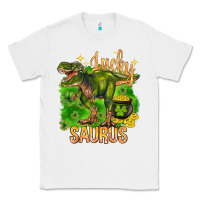 White St. Patrick's day lucky Saurus Classic Tee - HowdyJamesFarm
