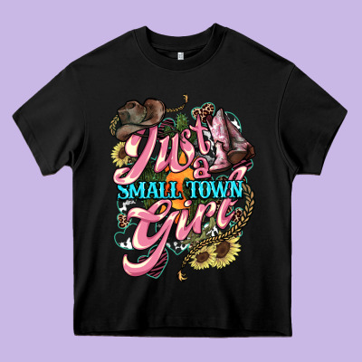 Just A Small Town Girl Heavy Core Tee Designed By Howdyjamesfarm