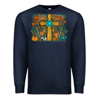 Navy Fall Gemstone Cross Premium Sweatshirt - RanaPortraitStore
