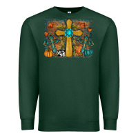 Sports Green Fall Gemstone Cross Premium Sweatshirt - RanaPortraitStore