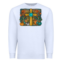 White Fall Gemstone Cross Premium Sweatshirt - RanaPortraitStore