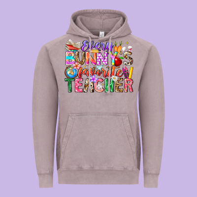 Every Bunny Favorite Teacher Easter Vintage Hoodie Designed By Cowhidedigitalart