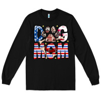 Black American Dog Mom Long Sleeve Tee - CowhideDigitalArt