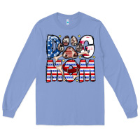Colony Blue American Dog Mom Long Sleeve Tee - CowhideDigitalArt