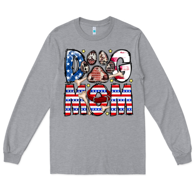 American Dog Mom Long Sleeve Tee by CowhideDigitalArt | Teevron