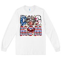 White American Dog Mom Long Sleeve Tee - CowhideDigitalArt