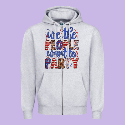 We The People Want To Party Zipper Hoodie Designed By Jahusdesignshop