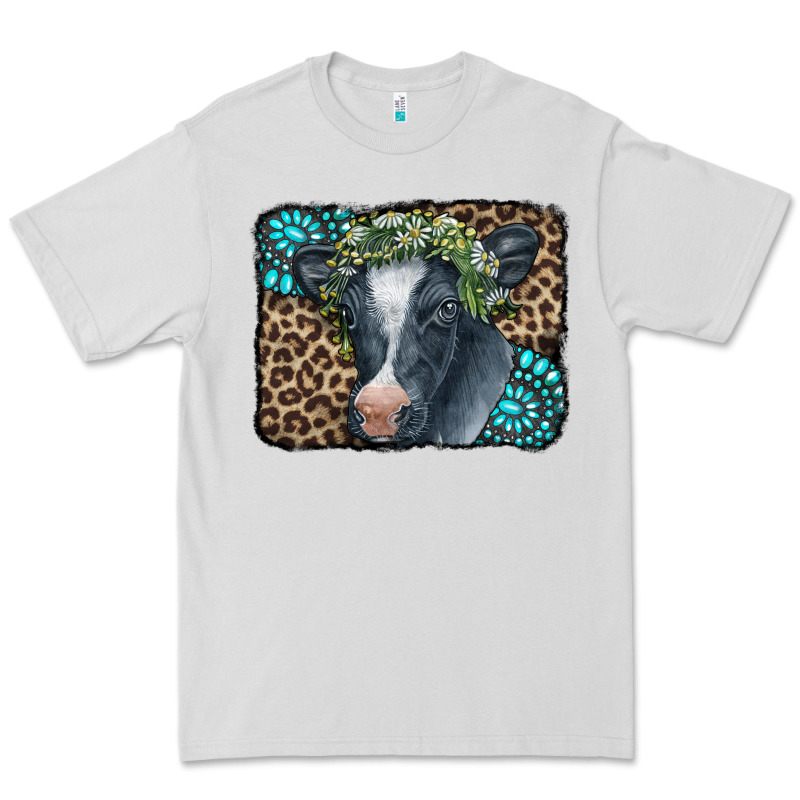 Floral Cow Leopard Gemstone Premium Tee by CowCowDesign | Teevron