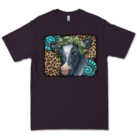 Plum Floral Cow Leopard Gemstone Premium Tee - CowCowDesign