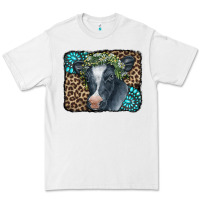 White Floral Cow Leopard Gemstone Premium Tee - CowCowDesign