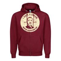 Burgundy martin luther day vintage Zipper Hoodie - DesigneFamous