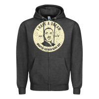 Charcoal Heather martin luther day vintage Zipper Hoodie - DesigneFamous