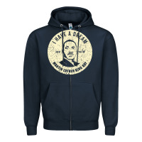 Navy martin luther day vintage Zipper Hoodie - DesigneFamous