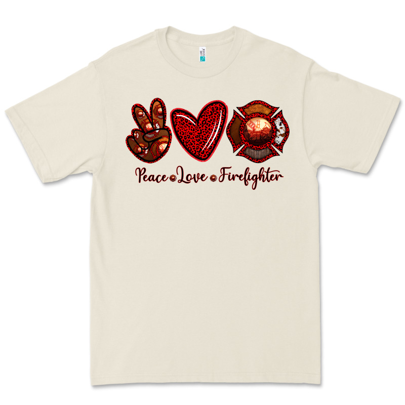 Peace Love Firefighter Premium Tee by RanaPortraitStore | Teevron
