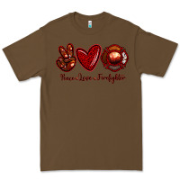 Cacao Peace Love Firefighter Premium Tee - RanaPortraitStore