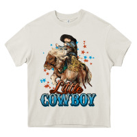 Cream Little Cowboy Midilli Horse kid boy Heavy Core Tee - HowdyJamesFarm