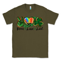 Army Green Peace love St. Patrick's Day Classic Tee - CowGirlArtShop
