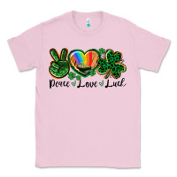 Bubblegum Pink Peace love St. Patrick's Day Classic Tee - CowGirlArtShop