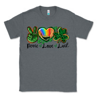 Charcoal Heather Peace love St. Patrick's Day Classic Tee - CowGirlArtShop