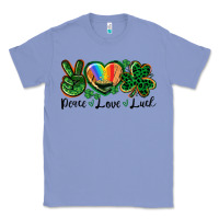 Colony Blue Peace love St. Patrick's Day Classic Tee - CowGirlArtShop