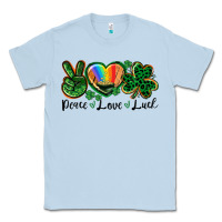 Dusty Blue Peace love St. Patrick's Day Classic Tee - CowGirlArtShop