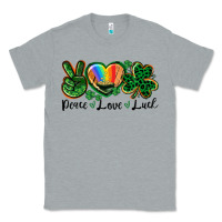 Heather Grey Peace love St. Patrick's Day Classic Tee - CowGirlArtShop