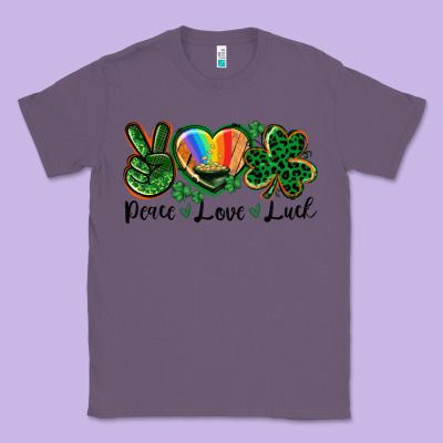 Peace Love St. Patrick's Day Classic Tee Designed By Cowgirlartshop