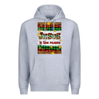 Heather Grey Christmas Jesus Is The Reason Premium Hoodie - Artiststas