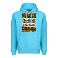 Ocean Blue Christmas Jesus Is The Reason Premium Hoodie - Artiststas