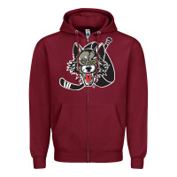 Burgundy chicago wolves Zipper Hoodie - DesigneFamous