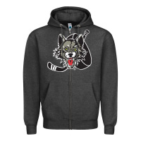 Charcoal Heather chicago wolves Zipper Hoodie - DesigneFamous
