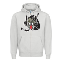 Dove Grey chicago wolves Zipper Hoodie - DesigneFamous