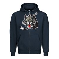 Navy chicago wolves Zipper Hoodie - DesigneFamous