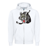 White chicago wolves Zipper Hoodie - DesigneFamous