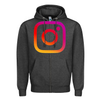 Charcoal Heather instagram Zipper Hoodie - DesigneFamous