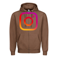 Chestnut instagram Zipper Hoodie - DesigneFamous
