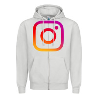 Dove Grey instagram Zipper Hoodie - DesigneFamous