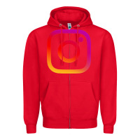 Red instagram Zipper Hoodie - DesigneFamous