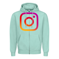 Seafoam instagram Zipper Hoodie - DesigneFamous