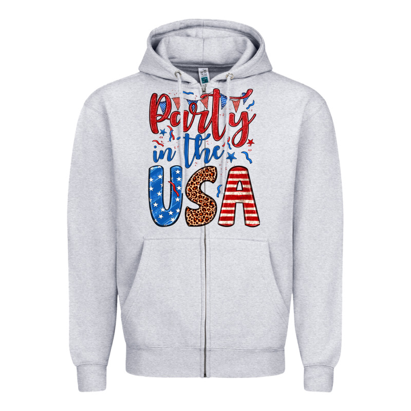 Party In The Usa Zipper Hoodie by JahusDesignShop | Teevron
