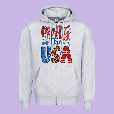 Party In The Usa Zipper Hoodie Designed By Jahusdesignshop