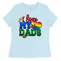 Baby Blue I love my dads Ladies Tee - FaDigitalArtStudio