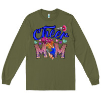 Army Green Cheer Mom Long Sleeve Tee - CowhideDigitalArt